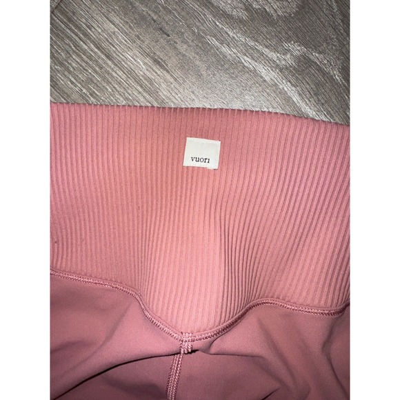 Vuori ribbed Studio Pocket Legging Dusty Rose Waistband High Rise Size L 25" - Picture 4 of 4